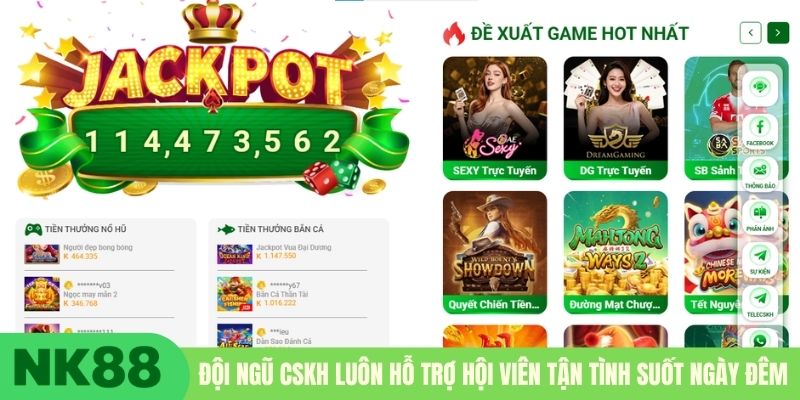 Đội ngũ CSKH luôn hỗ trợ hội viên tận tình suốt ngày đêm