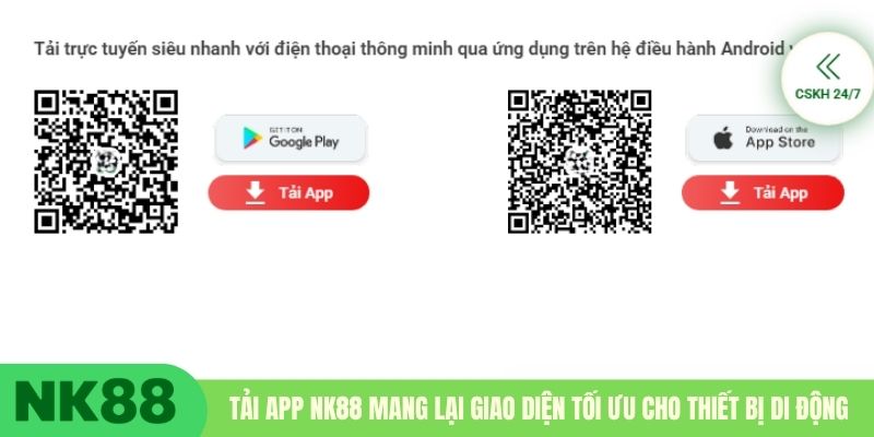 Tải app NK88 mang lại giao diện tối ưu cho thiết bị di động