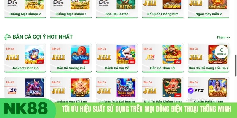 Tối ưu hiệu suất sử dụng trên mọi dòng điện thoại thông minh